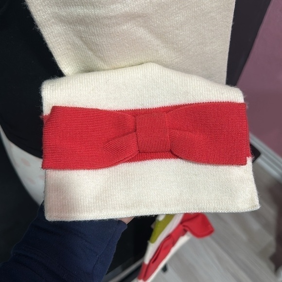 KATE SPADE Hudson Cream Mulit Stripe Bow Scarf - Picture 3 of 5